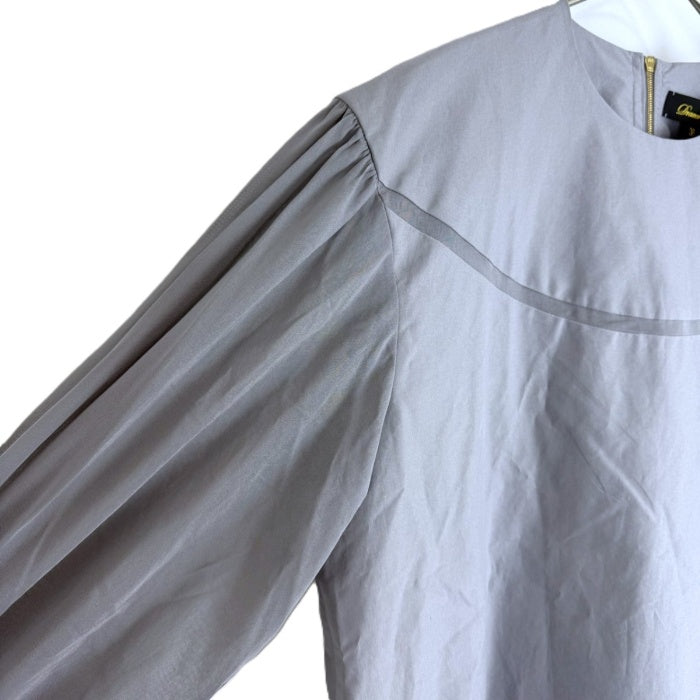 【中古】ドゥロワー Drawer バルーンスリーブブラウス 切り替え シアー 透け感 プルオーバー ライトグレー i0818o00325