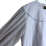 将图片加载到图库查看器，【中古】ドゥロワー Drawer バルーンスリーブブラウス 切り替え シアー 透け感 プルオーバー ライトグレー i0818o00325
