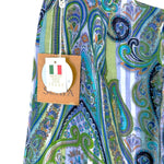 Load image into Gallery viewer, 【中古】スキャパ SCAPA リネンひざ丈スカート ペイズリー柄 ストライプ ブルー系 i0703n0064
