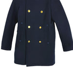 画像をギャラリービューアに読み込む, 【中古】Drawer ドゥロワー ウールコート ネイビー 金ボタン ダブル i0818o00130

