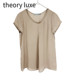 Load image into Gallery viewer, 【中古】theory luxe（セオリーリュクス） 半袖ブラウス ベージュ サイズ38 トリアセテート混 i1030n0036

