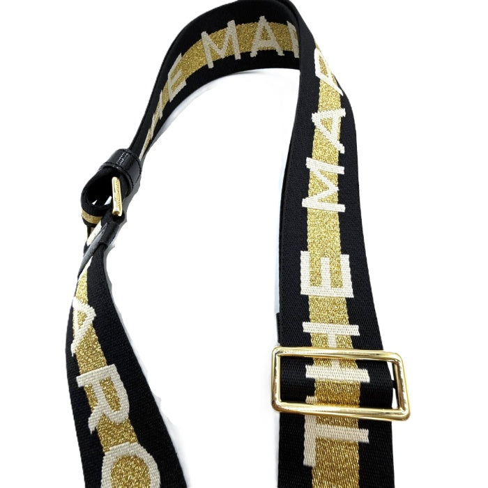 【中古】マークジェイコブス MARC JACOBS ショルダーストラップ ロゴ ラメ ゴールド ブラック ホワイト i0724lq00722