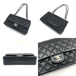 将图片加载到图库查看器，【中古】シャネル CHANEL マトラッセ バッグ ラムスキン キルティング チェーン CCロゴ ブラック シルバー i0305bq0036643
