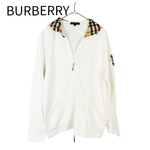 画像をギャラリービューアに読み込む, 【中古】バーバリー BURBERRY ジップアップ パーカー フーディー ノバチェック ホワイト j0417aq00224
