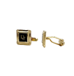 画像をギャラリービューアに読み込む, 【中古】Dior ディオール カフス ゴールド×ブラック ロゴ カフリンクス i1013tq0263

