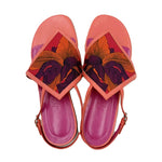 画像をギャラリービューアに読み込む, 【中古】エルメス サンダル アンクルストラップ フラワー刺繍 i0810oq005161
