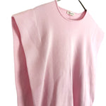 将图片加载到图库查看器，【中古】ブラミンク BLAMINK ベスト コットン ニット１４G クルーネック ノ―スリーブ フレンチスリーブ ピンク i0908h00230
