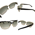 将图片加载到图库查看器，【中古】グッチ GUCCI サングラス ゴールドフレーム ハーフリム風 サイド布 グリーン系レンズ i0522lq01260
