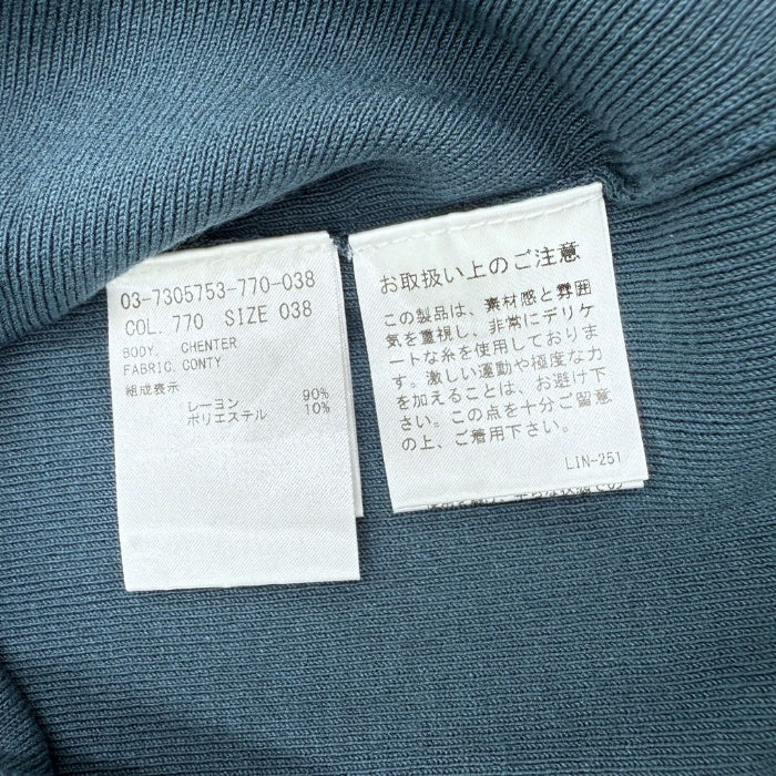 【中古】セオリーリュクス Theory luxe ニットワンピース 半袖 モックネック ブルーグリーン i0807n01810