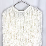 Load image into Gallery viewer, 【中古】ドゥロワー Drawer フリンジニットベスト ジレ ロングフリンジ ホワイト 白 i0324h00554
