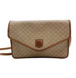 将图片加载到图库查看器，【中古】CELINE セリーヌ マカダム柄 ショルダーバッグ ベージュ ヴィンテージ 斜めがけ i0922lq00144
