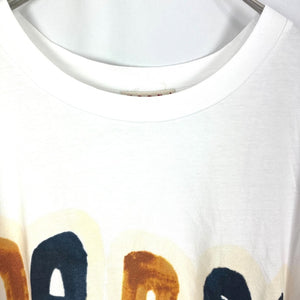 【中古】マルニ MARNI ロゴTシャツ ペイント風 アート オーバーサイズ ホワイト 白 マルチ h0508k007