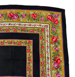 Load image into Gallery viewer, 【中古】イヴサンローラン Yves Saint Laurent 花柄スカーフ ローズ柄 ブラック ベージュ j0405oq01820
