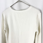 将图片加载到图库查看器，【中古】ウヴラージュクラス OUVRAGE CLASSE リブカットソー 後ろスナップ カジュアル オフホワイト 白系 i0417m0250
