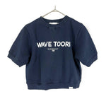 将图片加载到图库查看器，【中古】タナカーナ Tanacana 半袖スウェット ショート丈 ロゴプリント カジュアル ネイビー 紺 i0624h0023
