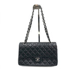 将图片加载到图库查看器，【中古】シャネル CHANEL マトラッセ バッグ ラムスキン キルティング チェーン CCロゴ ブラック シルバー i0305bq0036643
