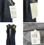 将图片加载到图库查看器，【中古】エポカ EPOCA デニムワンピース ノースリーブ フラワー刺繍 インディゴ i1014n00210
