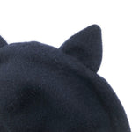 画像をギャラリービューアに読み込む, 【中古】ヘレンバーマン HELENE BERMAN ねこ耳帽子 猫 フェルト生地 可愛い ネイビー 紺 h0122m0073

