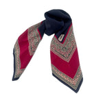 Load image into Gallery viewer, 【中古】イヴサンローラン Yves Saint Laurent スカーフ 柄 ロゴ シルク ダークレッド ネイビー i0429wq00230
