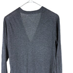 将图片加载到图库查看器，【中古】スリードッツ three dots カーディガン Vネック シンプル ロング 透け感 チャコールグレー i0818n0093
