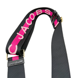 画像をギャラリービューアに読み込む, 【中古】マークジェイコブス MARC JACOBS ショルダーストラップ ロゴ ブラック ピンク バッグ用 j0223tq04920
