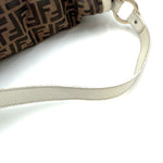 画像をギャラリービューアに読み込む, 【中古】フェンディ FENDI ショルダーバッグ ズッカ柄 白縁 パイピング 大きめ ブラウン ホワイト i0413oq005400
