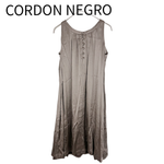画像をギャラリービューアに読み込む, 【中古】コルドンネグロ CORDON NEGRO シルク ノースリーブ ワンピース グレージュ サイズ38 j0722h0052
