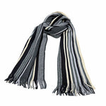 画像をギャラリービューアに読み込む, 【中古】COMME CA MEN コムサメン マフラー ストライプ グレー系 アクリル i1124tq01410
