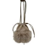 画像をギャラリービューアに読み込む, 【中古】Drawer ドゥロワー ノベルティ ファー付き 巾着 ショルダーバッグ i1117a00510
