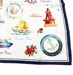 画像をギャラリービューアに読み込む, 【中古】Marca Yokohama マルカヨコハマ スカーフ 横浜モチーフ シルク 絹 正方形 i1013tq00410
