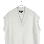画像をギャラリービューアに読み込む, 【中古】Drawer ドゥロワー カシミヤ100% ニットベスト Vネック グレー レディース  カシミヤベスト j0209y00736
