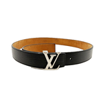 画像をギャラリービューアに読み込む, 【中古】Louis Vuitton ルイヴィトン サンチュール ベルト ブラック LVバックル i1029pq019180
