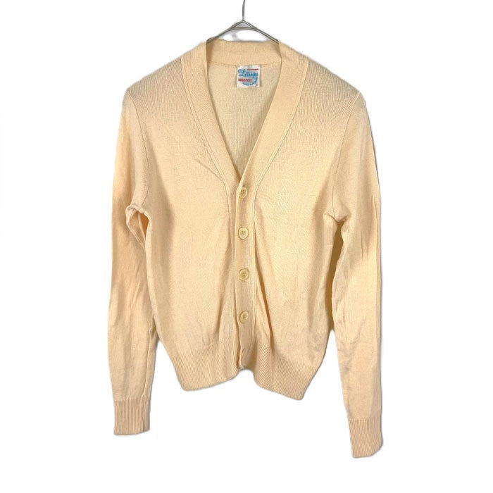 【中古】ルトロワ Letroyes カーディガン Vネック コットン 透け感 ペールオレンジ うすだいだい色 i0619wq05110