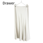 Load image into Gallery viewer, 【中古】ドゥロワー Drawer サテンフレアスカート ロングスカート オフホワイト 36 j0302y00224
