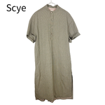 将图片加载到图库查看器，【中古】サイ Scye チェックワンピース バンドカラー ロング 38 ベージュ系 j0721s01210
