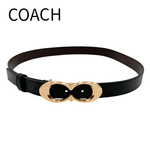 画像をギャラリービューアに読み込む, 【中古】コーチ COACH シグネチャーバックル レザーベルト ブラック j0712oq01532
