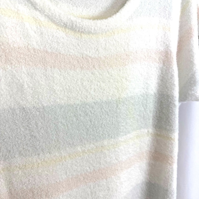 【中古】ジェラートピケ gelato pique 半袖ワンピース マルチボーダー パステル もこもこ 白系 i0413oq01813