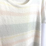 Load image into Gallery viewer, 【中古】ジェラートピケ gelato pique 半袖ワンピース マルチボーダー パステル もこもこ 白系 i0413oq01813
