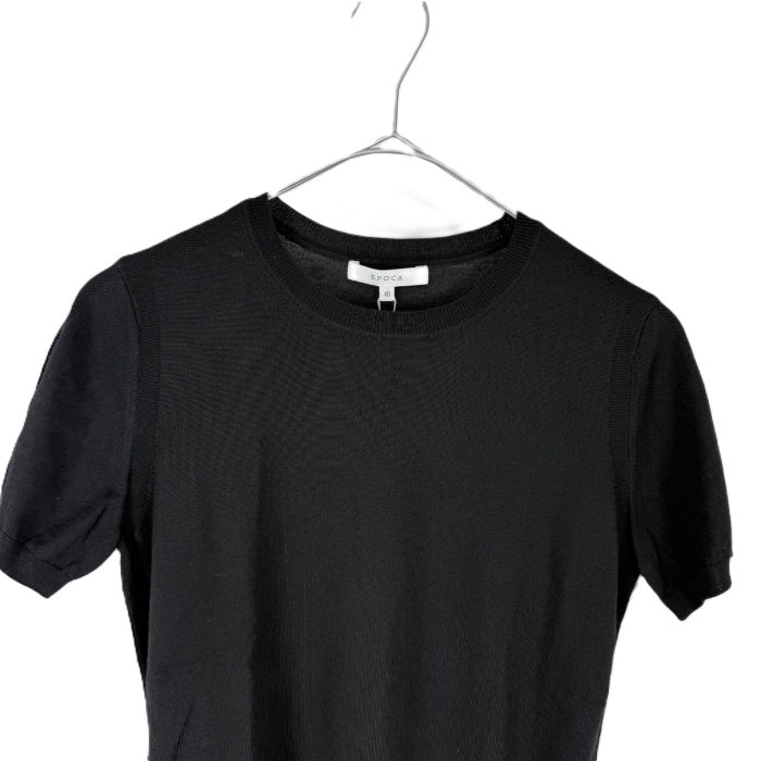 【中古】エポカ EPOCA クルーネック半袖ニット アンサンブルセット品 薄手 ブラック 黒 i0818n0058