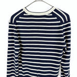 将图片加载到图库查看器，【中古】セオリーリュクス Theory luxe ボーダーカーディガン リブニット シルク ネイビー ホワイト i0703n0126
