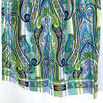 Load image into Gallery viewer, 【中古】スキャパ SCAPA リネンひざ丈スカート ペイズリー柄 ストライプ ブルー系 i0703n0064
