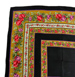 Load image into Gallery viewer, 【中古】イヴサンローラン Yves Saint Laurent 花柄スカーフ ローズ柄 ブラック ベージュ j0405oq01820
