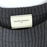 画像をギャラリービューアに読み込む, 【中古】ユナイテッドアローズ UNITED ARROWS リブニット ボートネック 袖スリット チャコールグレー h0305m0397
