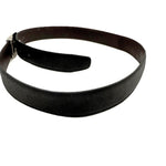 将图片加载到图库查看器，【中古】フェンディ FENDI ベルト ロゴくり抜きバックル つや消しレザー ブラック シルバー 黒 i0606aq02625
