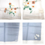 将图片加载到图库查看器，【中古】ハンカチ4点セット サンローラン/ニナリッチ/ウェッジウッド リボン 花柄 レース マルチ i0429wq0450
