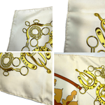 Load image into Gallery viewer, 【中古】エルメス HERMES スカーフ カレ90 MANEGE 大判 シルク 柄 ライトベージュ ブラウン系 i0606aq020110
