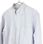 Load image into Gallery viewer, 【中古】エルエルビーン L.L.Bean ボタンダウン ストライプ シャツ ブルー ホワイト コットン j0508a0042
