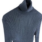 画像をギャラリービューアに読み込む, 【中古】Drawer ドゥロワー タートルネック ニット ネイビー カシミヤ シルク リブニット j0209y01027
