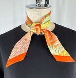 画像をギャラリービューアに読み込む, 【中古】エルメス HERMES ツイリー Chaval Phoenix オレンジ シルクスカーフ i1124tq00998
