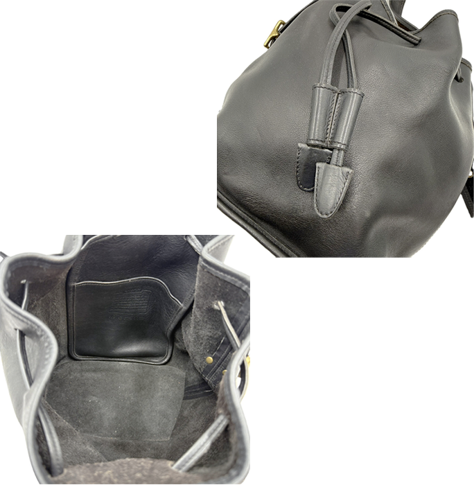 【中古】COACH コーチ 巾着 ショルダーバッグ レザー 肩掛け 斜め掛け可能 i0810oq00374